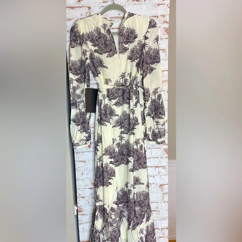 NWT Tuckernuck+India Hicks Cream Toile Long Sleeve Dress - Picture 6 of 7